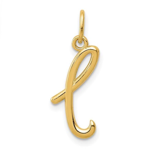 14k Yellow Gold, Claire Collection Mini Lower Case Initial L Charm - Picture 1 of 5